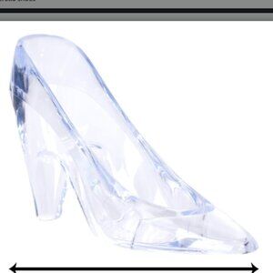 ZYFLSQ 4 Pieces Mini Plastic Cinderella Slippers 3.5 Inch Glass Heels Princess